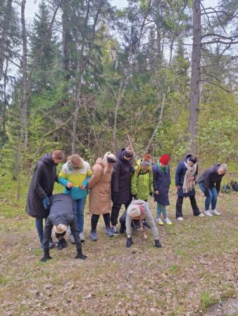 Meeskonnatöö matk paralepa metsarajal