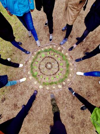 Meeskonnatöö matk paralepa metsarajal